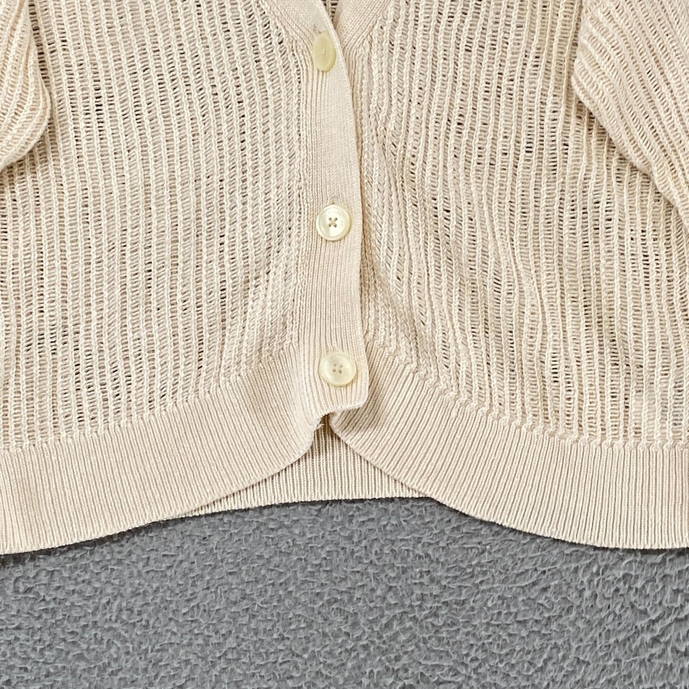 Lauren Ralph Lauren Cardigan Sweater Womens 2X Crochet Open Knit V Neck Cropped - Picture 3 of 13